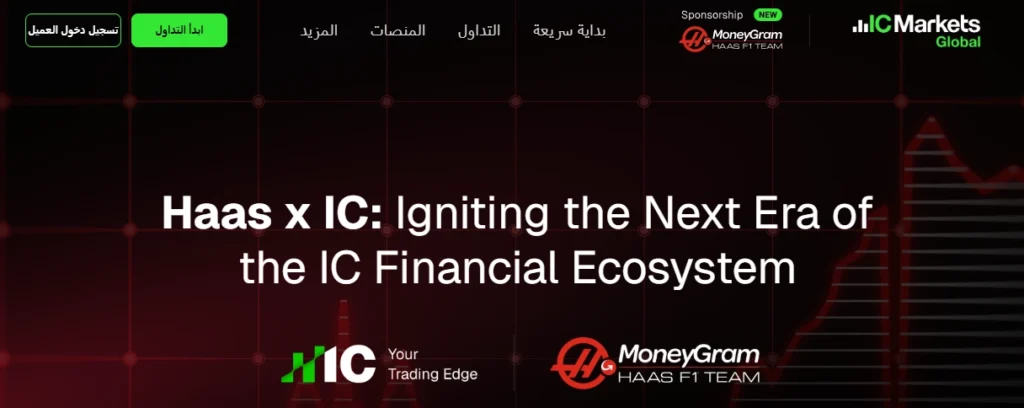  واجهة تداول IC Markets، مع التركيز على فروق الأسعار المنخفضة (Raw Spreads) ومناسبة التداول الآلي عالي التردد.