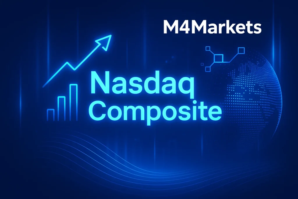 나스닥 종합지수의 기술 및 혁신을 보여주는 이미지.