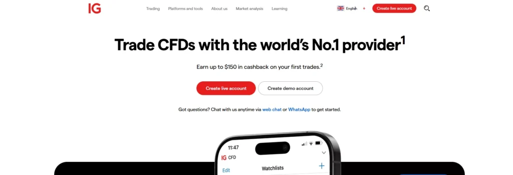 IG의 Next Generation 플랫폼에서 실시간 뉴스와 통합 분석 도구를 사용하는 트레이더.