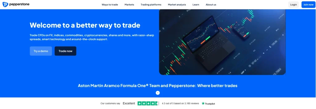 Pepperstone의 cTrader 플랫폼에서 진행되는 금 거래 분석 도구.