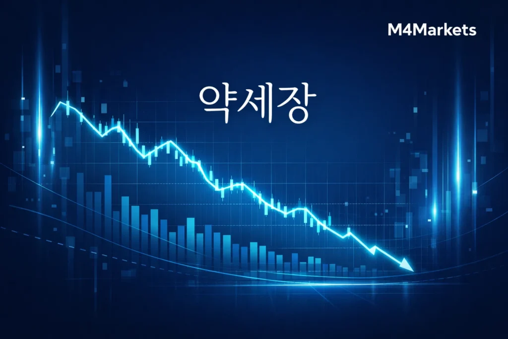 하락장 데이터와 약세장의 특징을 분석하는 M4Markets의 전문적인 금융 인터페이스