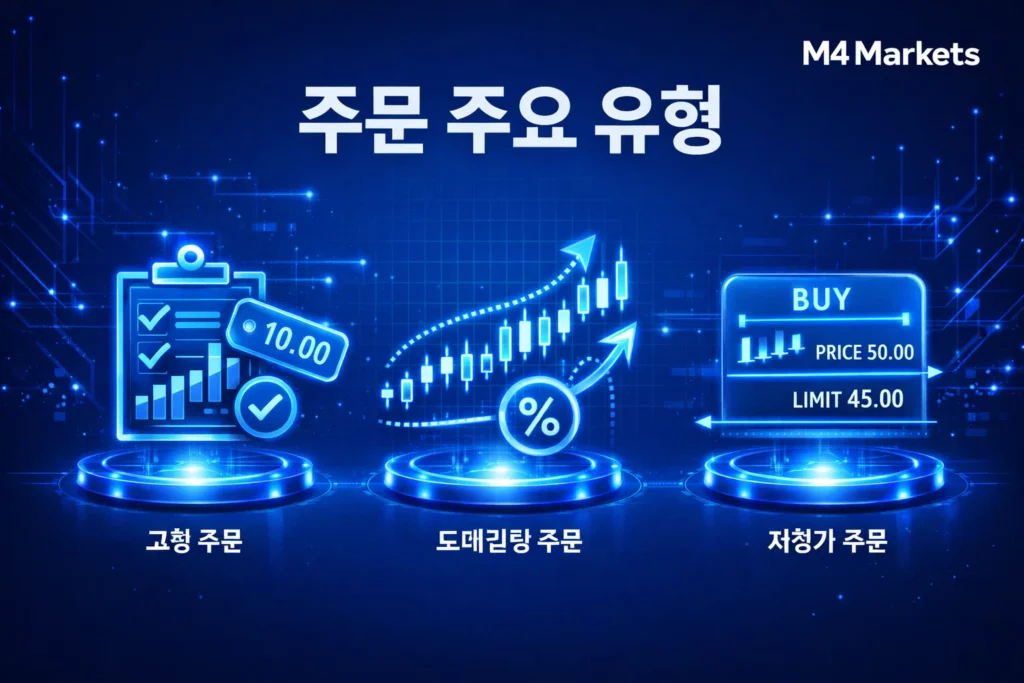 스톱로스 주문의 주요 유형 시각화