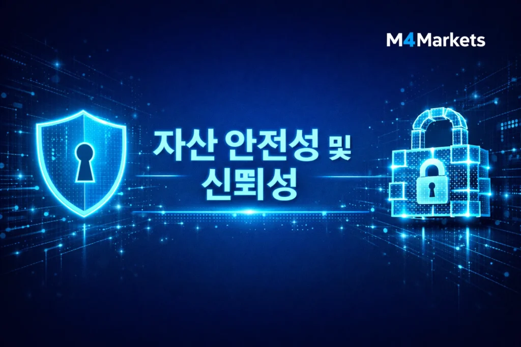 고객 자산의 안전성과 규제 준수를 상징하는 보안 중심의 고해상도 기술 이미지.