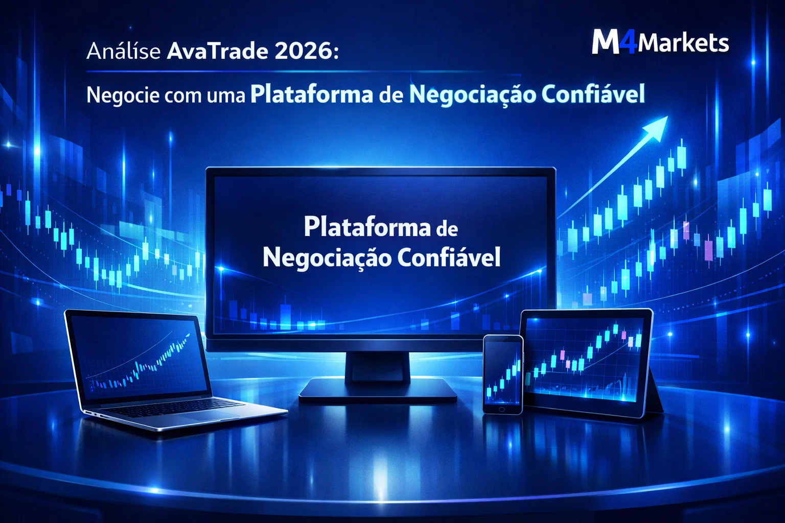 Análise AvaTrade 2026 mostrando uma plataforma de negociação confiável com gráficos de crescimento e tecnologia avançada.