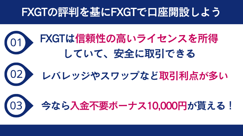 FXGTの評判を基にFXGTで口座開設しよう。