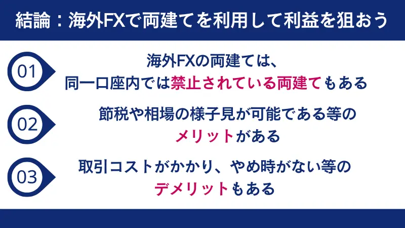 海外fxの両建てのまとめ