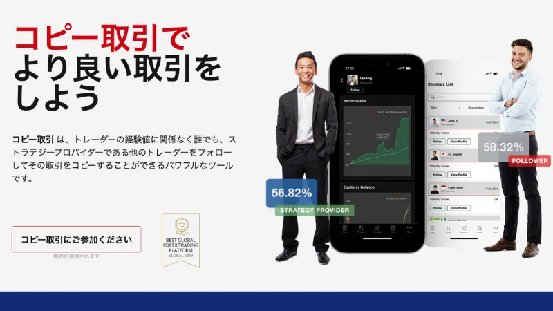 海外FXのおすすめ業者第4位のHFMのコピートレードについての画像